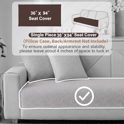 Soft Waterproof Chenille Cover Washable, Non Slip Sectional Sofa Covers for 3 Cushion Couch Sofa L Sharped Sofa Slipcover for Pets, Furniture Protector (1 PCS 36"x94" Light Grey) - Image 2