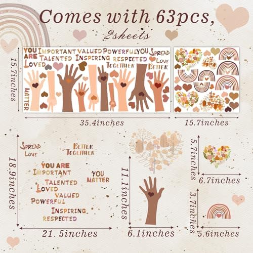 Inspirational Quotes Wall Stickers Kids Handprints Art Decal Peel and Stick | Classroom wall art mural, removable vinyl, peel and stick, self adhesive, for kids room playroom nursery daycare decorations - Image 4