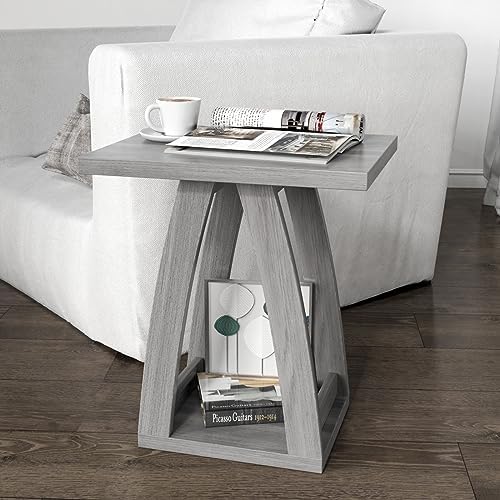 FROMJBEST End Tables Living Room, Side Table Beside Sofa, Grey End Table - Image 6