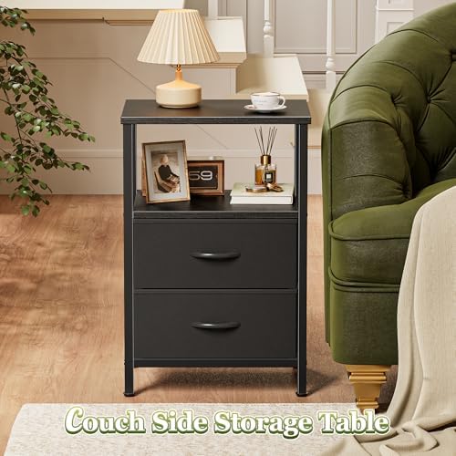 Huuger Night Stand Set of 2, Nightstand with 2 Drawers, Bedside Table - Image 6