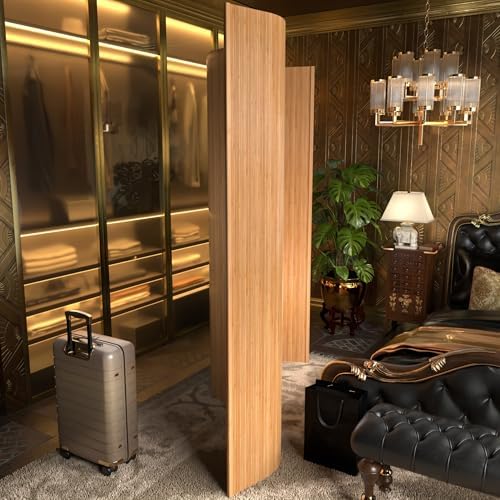 Red Lantern 7 ft. Tall Bamboo Wave Screen - Honey - Image 3