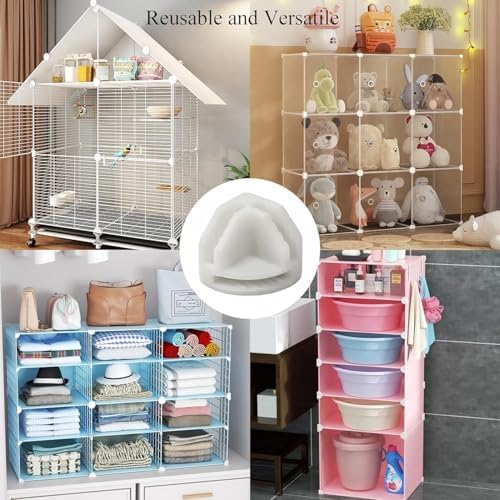 10Pcs Wire Cube Connectors, White Wire Cube Storage Connectors Corner Wire Grid Cube Shelf Plastic Connectors Clips for Wire Cube Storage Shelving Unit and Modular Closet Organizer, SATONBEYI - Image 7