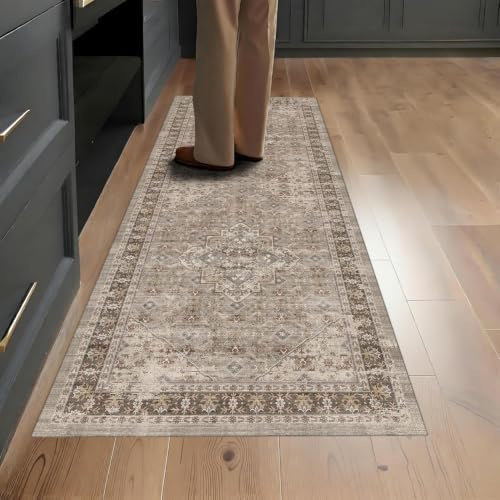 Washable Runner Rug 2x5, Vintage Non Slip Hallway Rug by Winslssol
