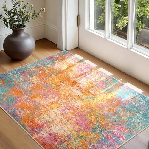 RELEANY Washable 3'x5' Abstract Area Rug for Living Room Starlight - Image 3