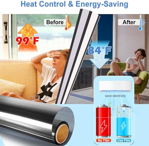 Window Privacy Film One Way Window Tint for Home & Office, 29.5" * 157.4 " - Image 5