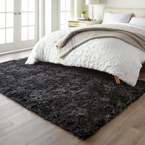 Ophanie Black Rugs for Living Room, Fluffy Furry Shaggy Fuzzy Area Rug, 5x8 Carpets for Bedroom Shag Plush Soft Large, Kids Home Decor Aesthetic with Over 99 pcs Pile fibers - Image 3