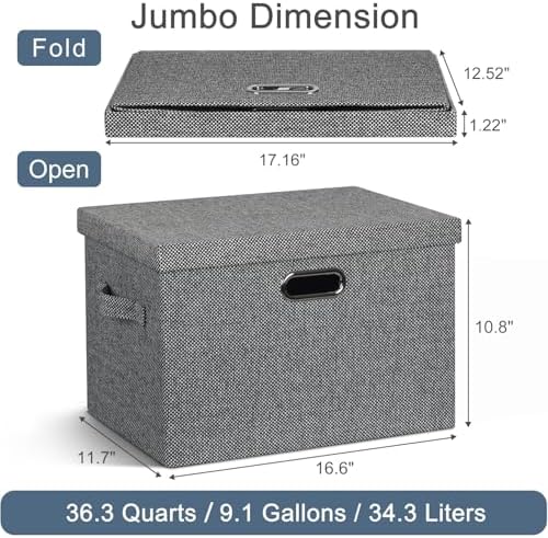 Storage Bins with Lids Fabric Closet Organizers Cubes Office Organization - Image 2