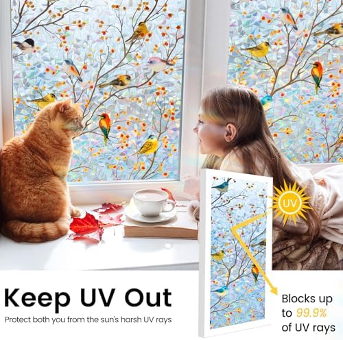 DKTIE Country Rustic Window Privacy Film Rainbow Film - Image 5