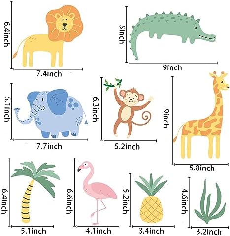 AOWDIAO Animals Wall Decals, Cute Safari Wall Stickers for Baby Kids, Jungle Theme Decor for Nursery, Classroom, Playroom, Bedroom - Image 5