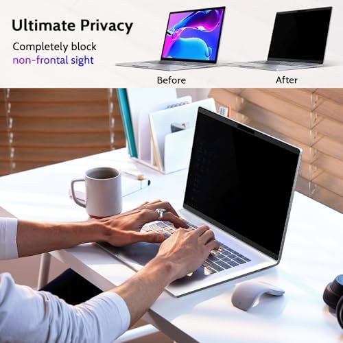 Peslv Magnetic Privacy Screen for Surface Book 3/2/1 13.5 Inch, Removable Anti Blue Light Glare Filter, Black Security Private Apy Block Protector - Image 3