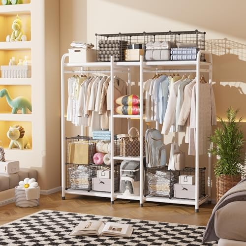 C&AHOME Wire Cube Storage,4-Cube Storage Organizer Metal, Wire Grids, Black - Image 5