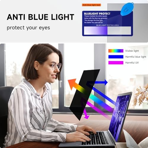 Mamol Laptop Privacy Screen 14 Inch Compatible with Lenovo/HP Envy/Dell/Acer/Asus/Thinkpad, 16:9 Aspect Removable Anti Glare Blue Light Privacy Screen Filter, Computer Monitor Security Shield 14 In - Image 4