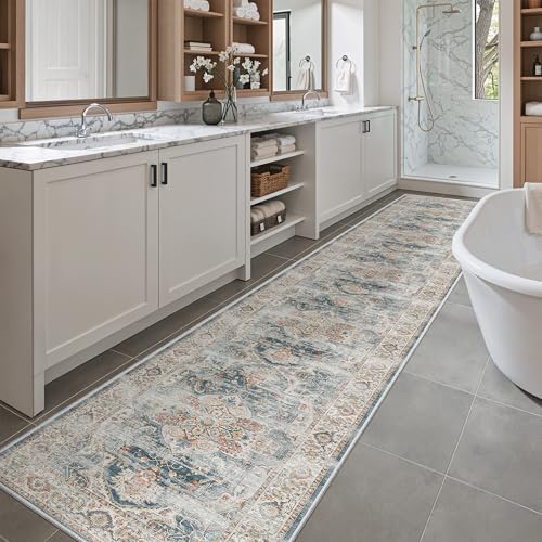 Madane Washable Runner Rugs 2x12 Long for Hallway Kitchen Soft, Navy - Image 7