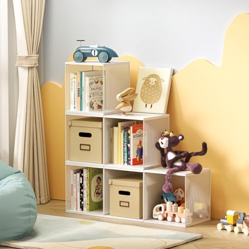 Dmevkic 2 Cube Organizer Bookshelves DIY Variable Stackable Cube Storage Organizer for Kid Bedroom,Living Room,Small Bookshelf White - Image 6