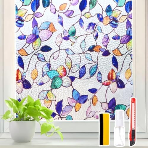 Stained Glass Window Privacy Film, Static Cling 17.5" x 78.7" by Unknown