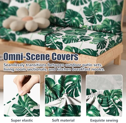 8Pcs Outdoor Cushion Covers, Stretch Patio Furniture Couch Chair Slipcovers - Image 4