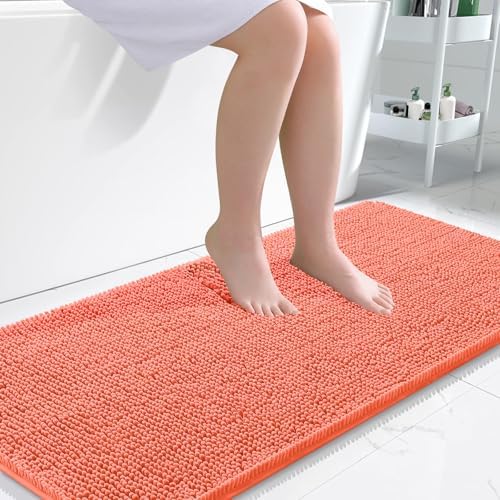 OLANLY Bathroom Runner Rugs 47x24, Extra Soft Absorbent Chenille Bath Rugs by OLANLY