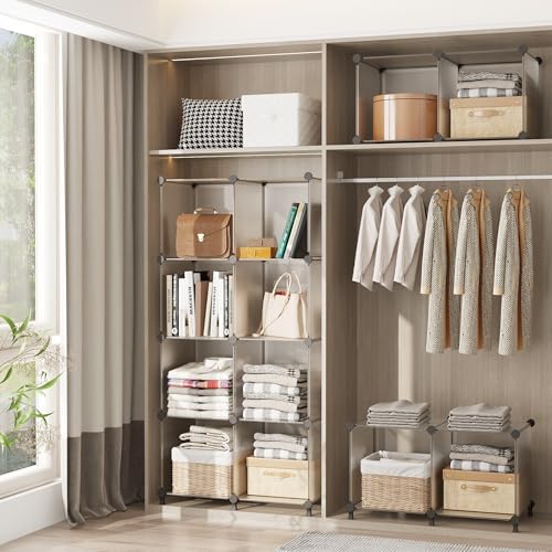 AWTATOS Cube Storage Organizer, 16 Cube Closet Organizer, Transclucent - Image 3
