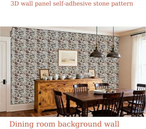 3D wall Panels Peel and Stick,Faue Stone Wall Panel,3D Texture PVC Waterproof Self Adhesive Decorative for Living Room Bedroom Kitchen Bathroom Interior wallboard 10PCS 11.81x11.81 inches - Image 5