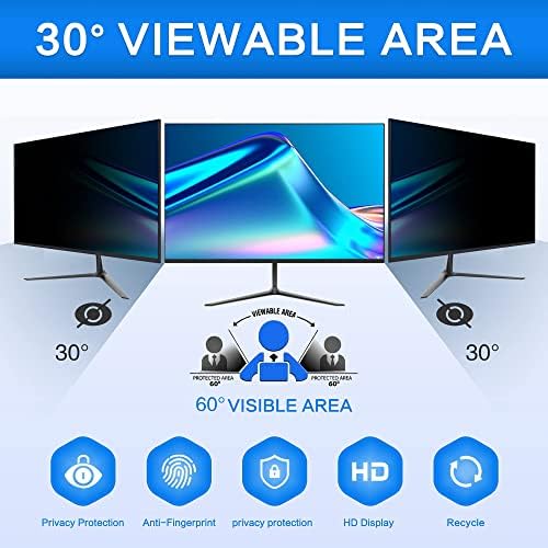 ZOEGAA 27 Inch Computer Privacy Screen Filter, for 16:9 Widescreen Computer Monitor 23.6"x13.3", Removable Computer Screen Privacy Shield and Anti Blue Light Anti Glare Screen Protector - Image 3