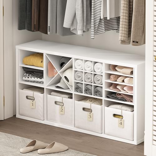 Furinno Cubicle Cube Insert, 9-Compartment Cube Organizer, Fits into Furinno Extra Thick Cubes, for Organizers and Storage, White (Does not fit IKEA Kallax Shelving) - Image 2