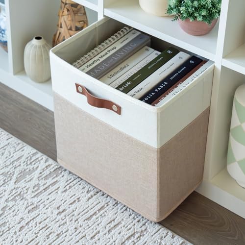OrganiHaus 13x13 Cube Storage Bins, Set of 4 - Fabric Storage Cubes - Image 5