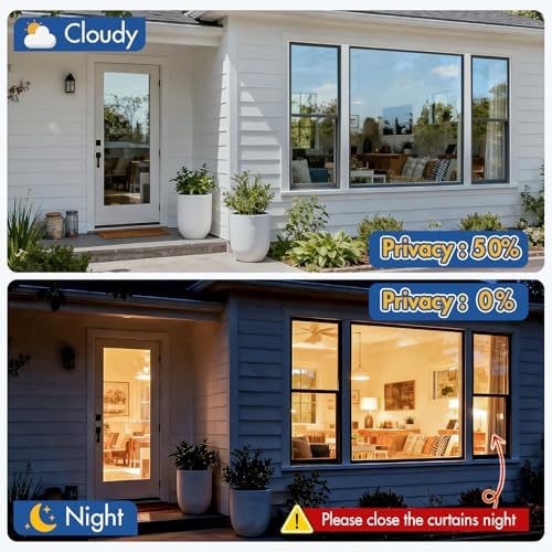 Coavas One Way Privacy Window Film with 3 Tools, Black 23.6"x 197" - Image 5