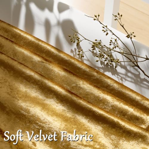 GIGIZAZA Crushed Gold Velvet Throw Pillow Covers 20x20 Pack of 2 - Image 3