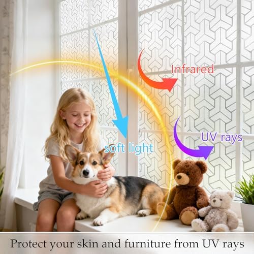 JAYONG Frosted Glass Window Privacy Film with Kit, Lattice 29.5'' x 78.7'' - Image 3