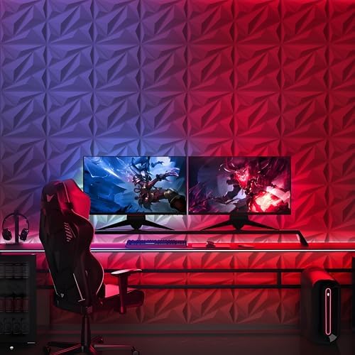 AMIGO 20 Pieces of 3D Diamond PVC Wall Panels for Interior wall Decoration, Suitable for Living Rooms, bedrooms, Hotels, and Offices. Matte White Finish, Measuring 12×12 inches. - Image 2