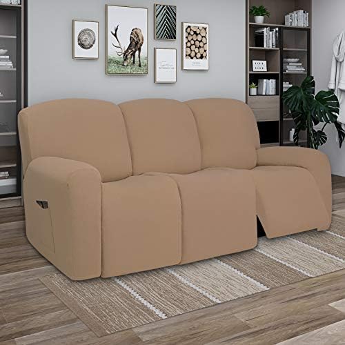 PureFit Super Stretch 3 Seats Recliner Sofa Couch Cover with Pocket - Image 2