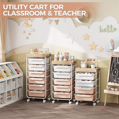 SYKIARIOL Rolling Storage Utility Cart with 4 Drawers,Art Cart,Pearl - Image 6