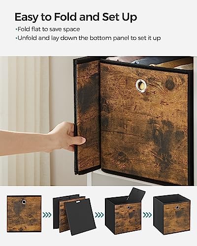 SONGMICS Storage Cubes, Set of 6, 11-Inch Foldable Closet Organizers - Image 7
