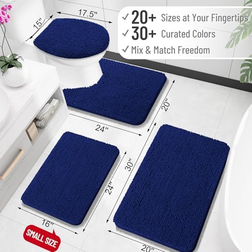 OLANLY Toilet Rugs U-Shaped 24x24, Soft Absorbent Chenille Contour Rugs - Image 2