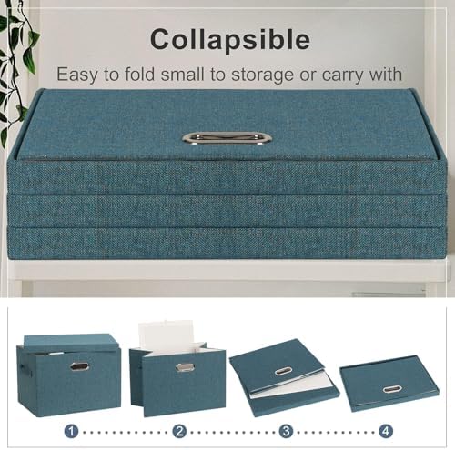 Storage Bins with Lids Fabric Closet Organizers Cubes Office Organization - Image 4