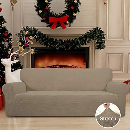 Easy-Going Stretch Couch Covers for Sofa Washable Large Natural - Image 2