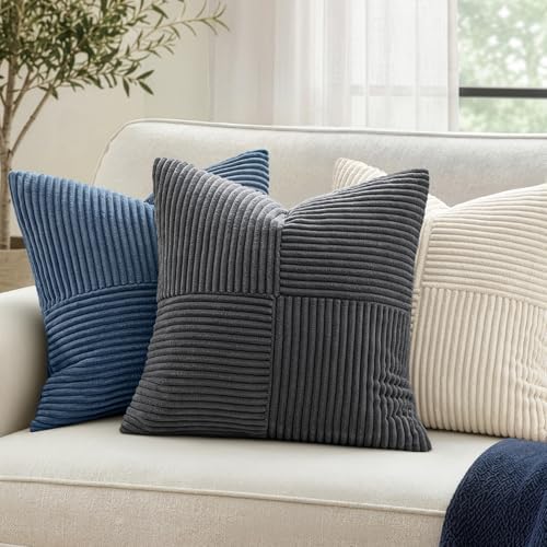 MIULEE Grey Decorative Throw Pillow Covers for Couch 18x18 Inch - Image 3