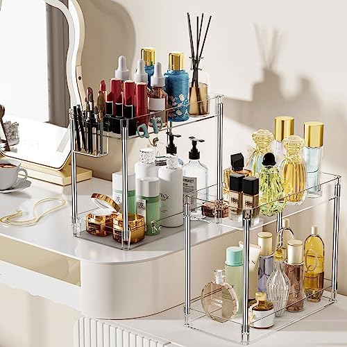 SPACEKEEPER Acrylic Storage Rolling Cart, 4 Tier Bathroom Cart Organizer - Image 4