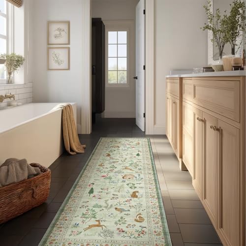 Machine Washable Kitchen Runner Rug: 2'x6' Hallway Rug Non Slip Low Pile Stain Resistant Soft Carpet Runners for Entryway Hallways Kitchen Laundry Room Beside Bedroom Farmhouse - Image 6