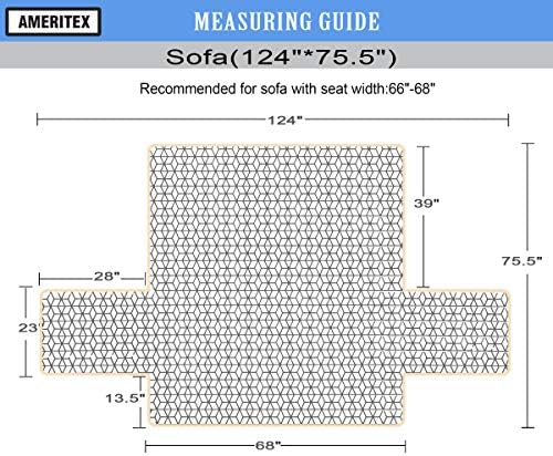 Ameritex Couch Sofa Slipcover 100% Waterproof Nonslip Quilted Furniture Protector Slipcover for Dogs, Children, Pets Sofa Slipcover Machine Washable (Blue, 68'') - Image 2
