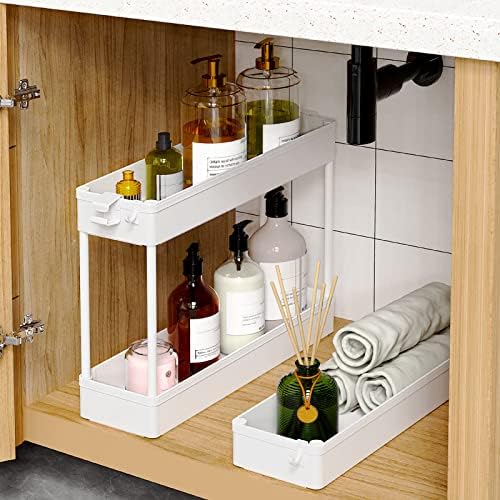 SPACEKEEPER Slim Rolling Storage Cart, 3 Tier Bathroom Cart Organizer,White - Image 3