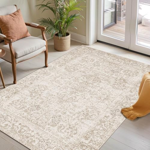 Rugxara 3x5 Entryway Rug,Beige Vintage Boho Bedroom Area Rug by Rugxara