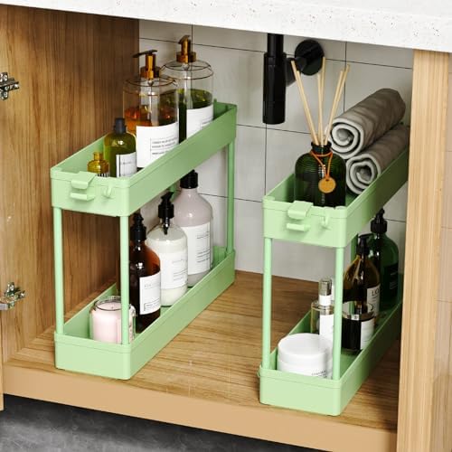 SPACEKEEPER Slim Rolling Storage Cart, 4 Tier Bathroom Cart Organizer,Green - Image 5
