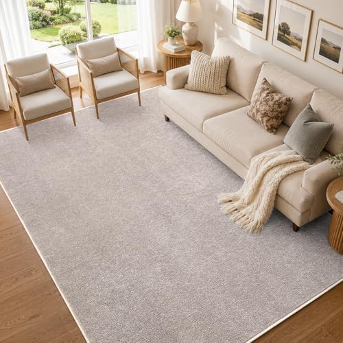 5x7 Oatmeal/White Area Rug Non-Slip Washable Soft for Living Room Bedroom by FinRe%CC%80cHome
