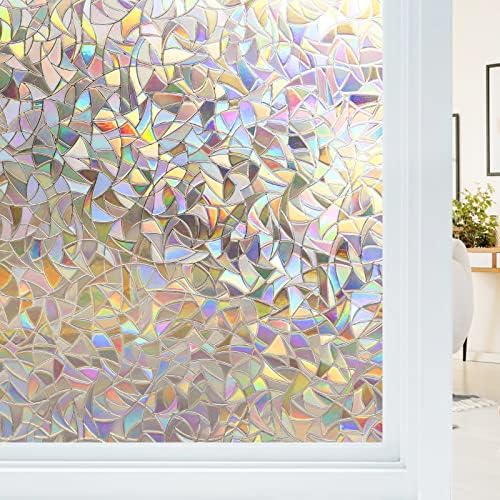 Haton Window Privacy Film, Stained Glass Rainbow Film, 23.6" x 118.1" by HatonHomeDecor