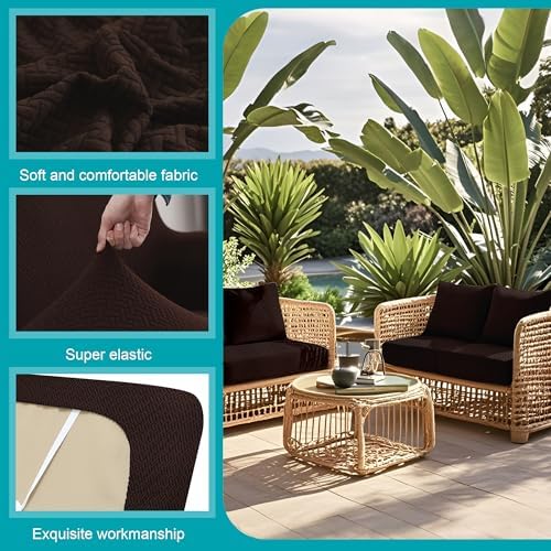 12 Pcs Outdoor Cushion Covers, Patio Sofa Cushion Covers Replacement - Image 4