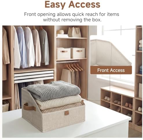 StorageWorks Closet Storage Bins Trapezoid, Brown and Beige, Small, 3-Pack - Image 3