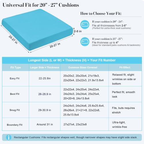 4Pcs Patio Cushion Covers Stretch Outdoor Furniture Protector Slipcovers - Image 3