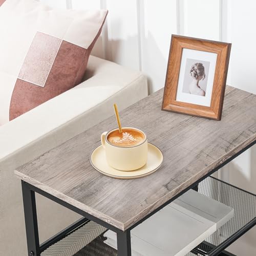 HOOBRO Side Table, 3-Tier Narrow End Table, Nightstand with 2 Flat or Slant Adjustable Shelves for Small Spaces, Hallway, Living Room, Bedroom, Sturdy, Easy Assembly, Greige and Black BG23BZ01G1 - Image 5