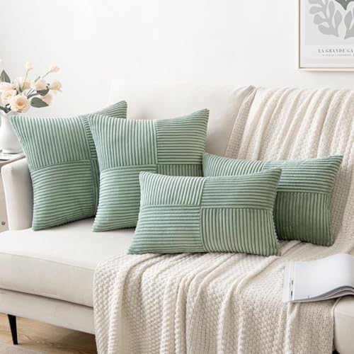 MIULEE Greyish Green Decorative Throw Pillow Covers for Couch 20x20 Inch - Image 4